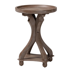 Baxton Studio Westlyn French Country Antique Brown Wood End Table